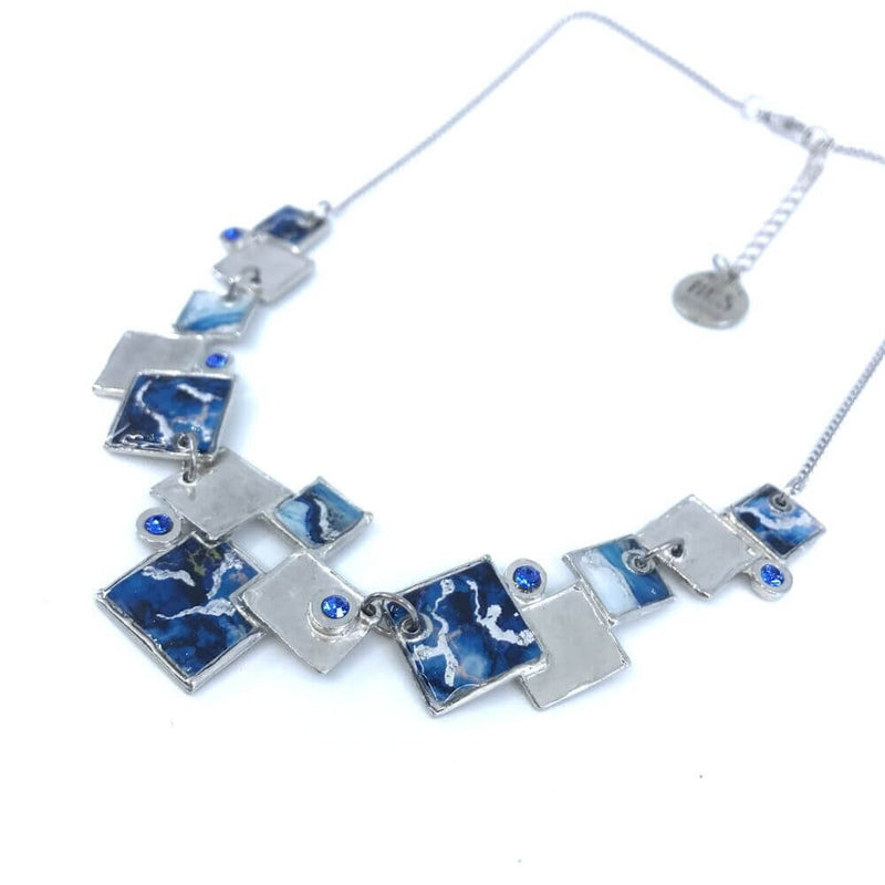 Collier Classique, bleu et argent