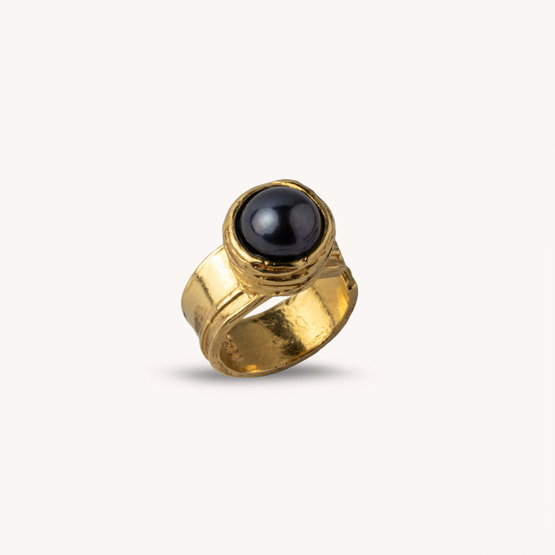 bague-cocktail-plaquee-or-14k-perle-peacock-violet-fait-main-canada
