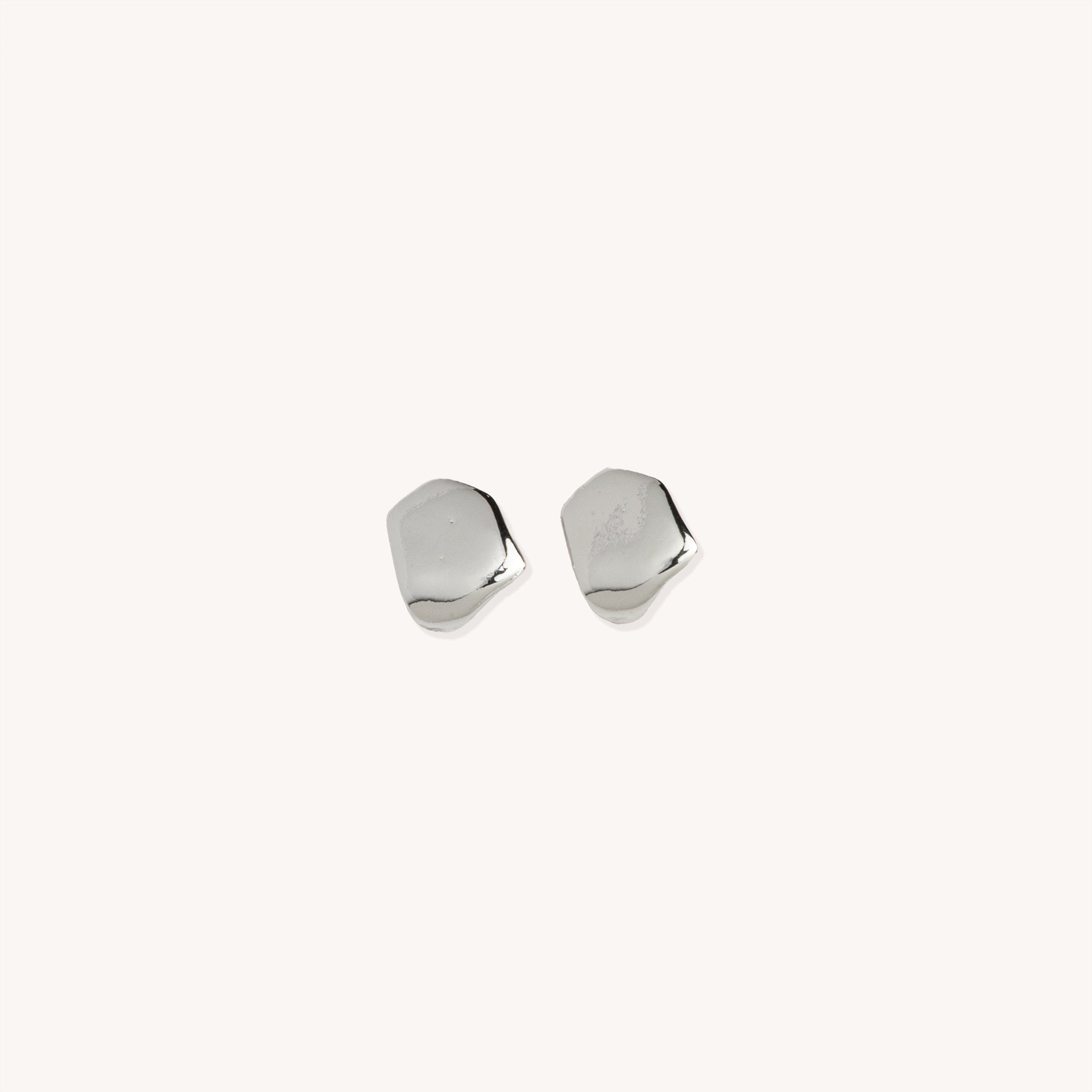 Nina Silver-Plated Earrings – Sculpted Minimalist Studs