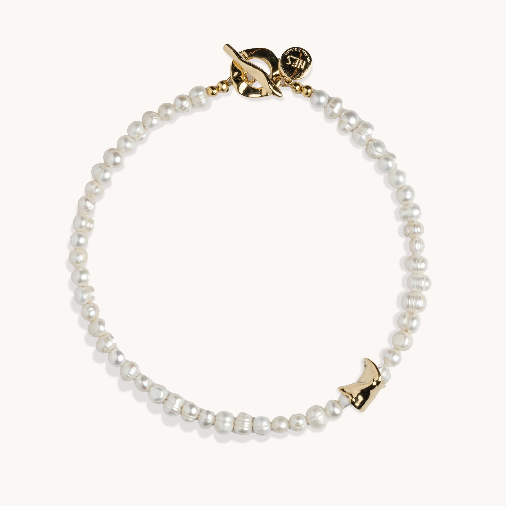 La Perla 14K Gold-Plated White Pearl Necklace – Modern Pearl Necklace