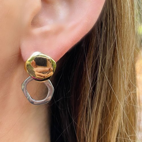 Boucles d'oreilles Juliette or - à porter de 2 façons