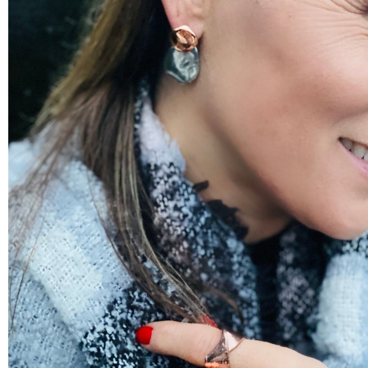 Boucles d'oreilles Jenny cuivre - à porter de 2 façons