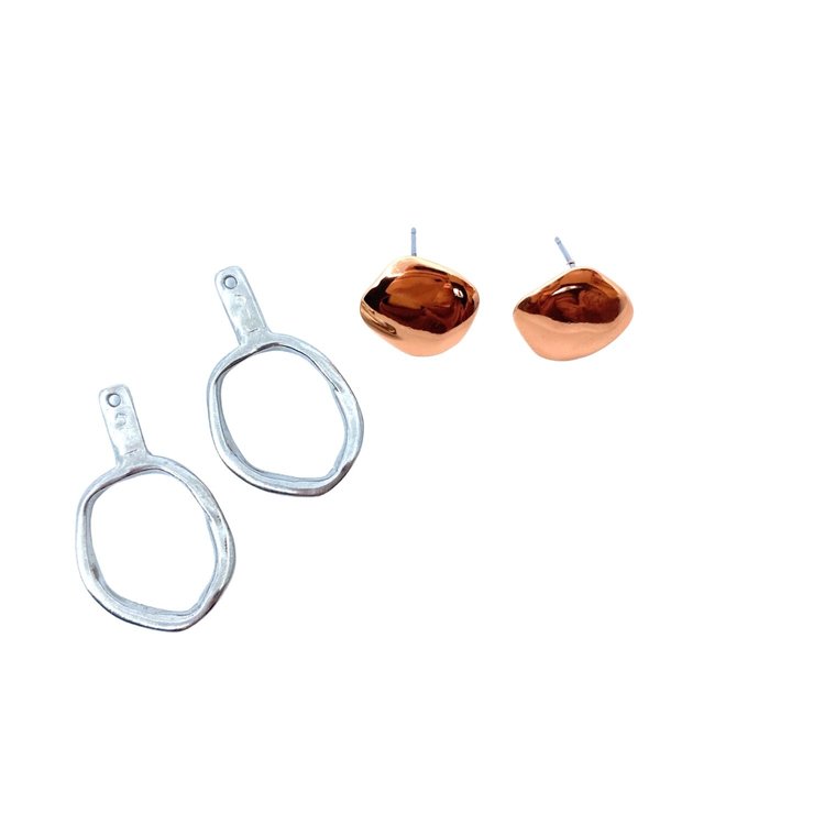 Boucles d'oreilles Méli cuivre- à porter de 2 façons